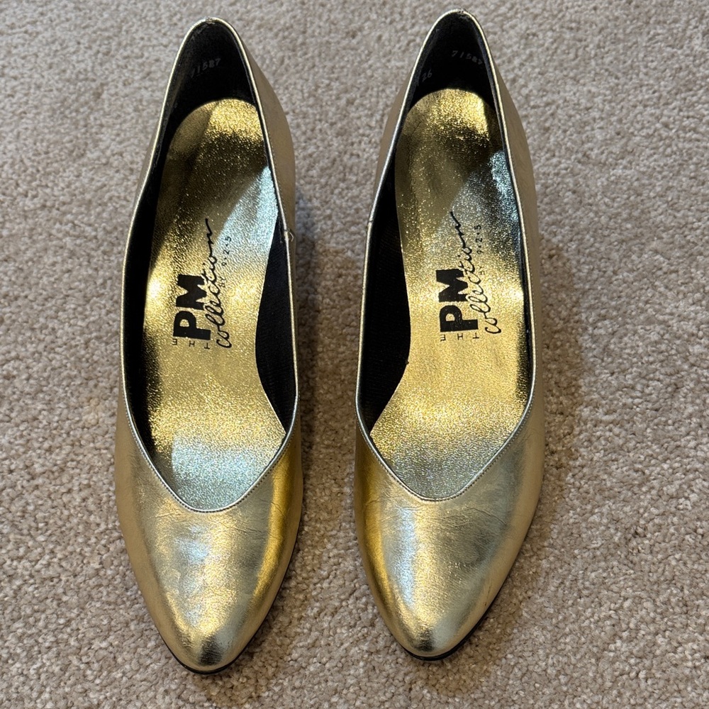 JM Collection Metallic Gold Heels